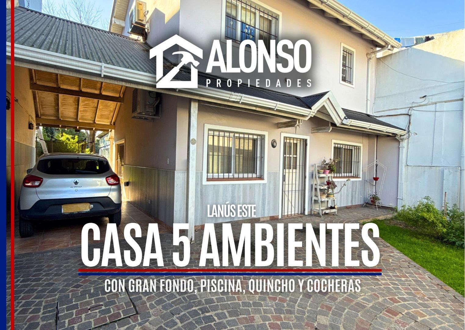 CASA 5 AMBIENTES CON GRAN FONDO Y COCHERA EN VENTA EN LANÚS