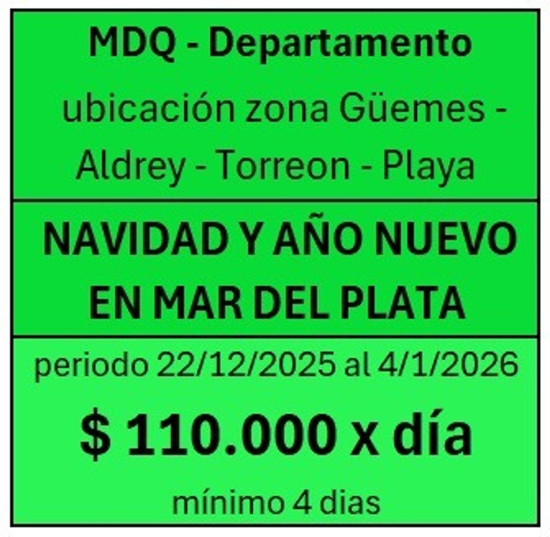 Departamento en Alquiler Temporal en Mar Del Plata, $ 330.000