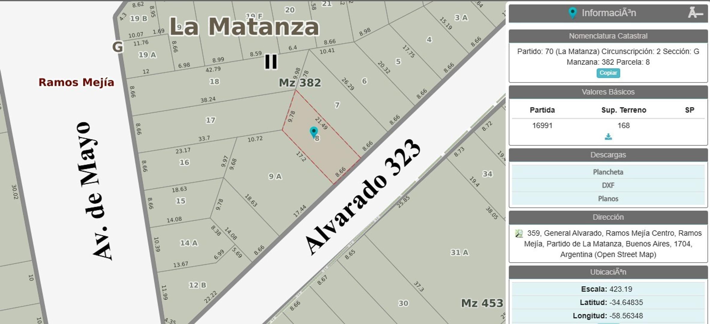 TERRENO EN VENTA RAMOS MEJIA CENTRO - PERMUTA MENOR VALOR