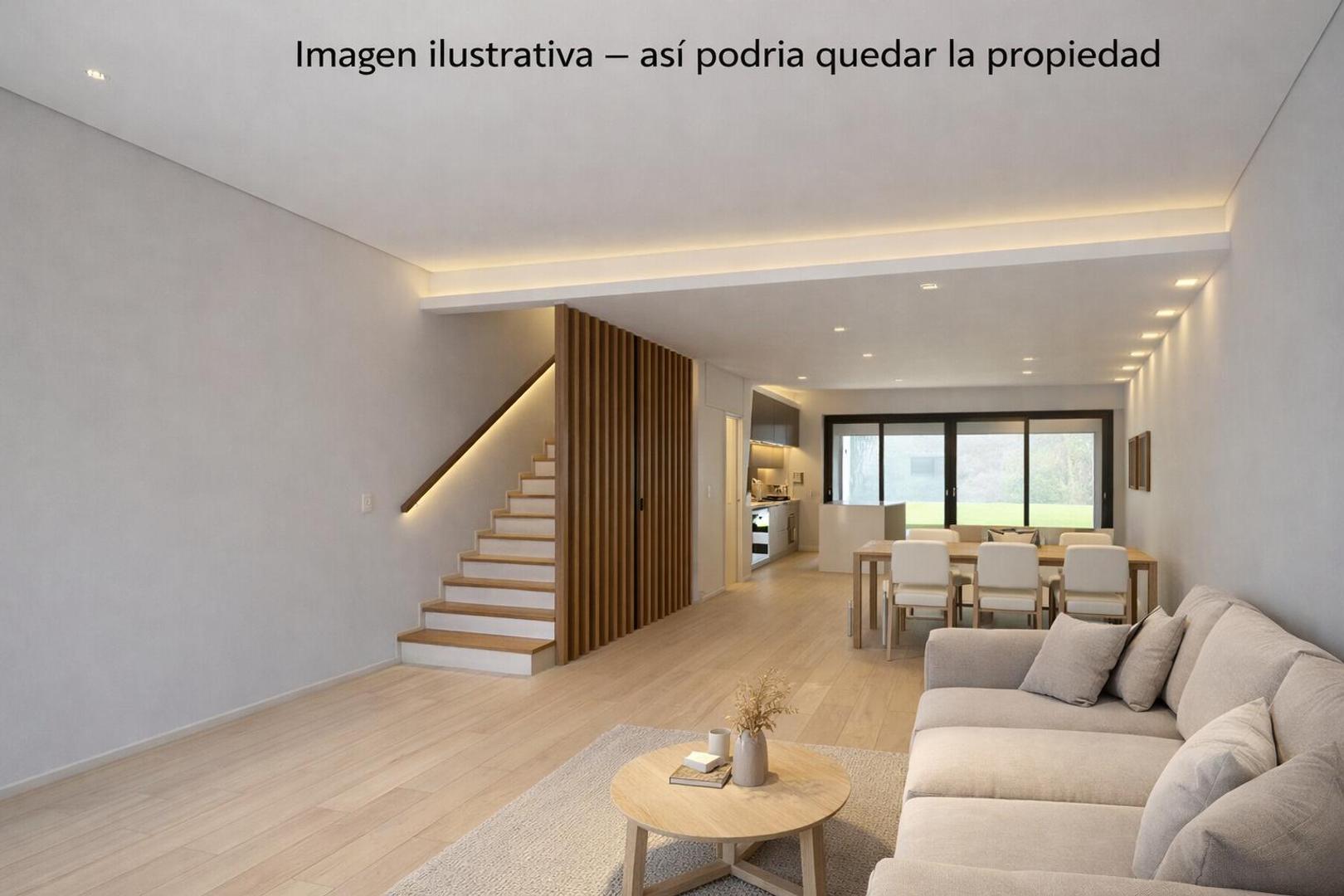 Casa tipo duplex de 3 ambientes con Patio y Cochera.