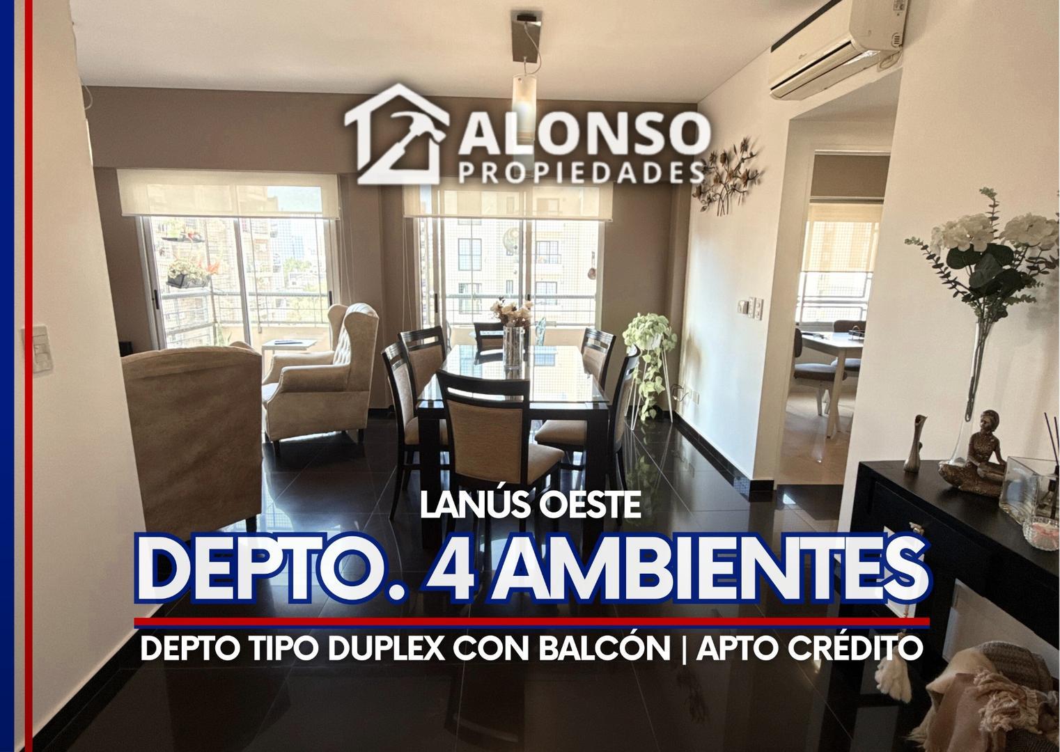 DEPARTAMENTO TIPO DUPLEX 4 AMBIENTES CON BALCÓN EN VENTA