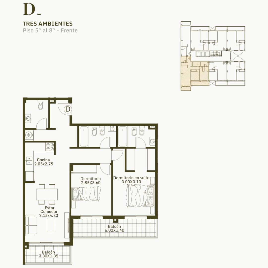 Departamento en Venta de 2 dormitorios