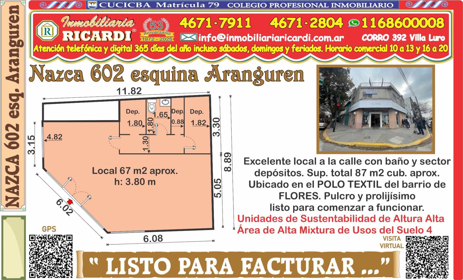 LISTO  PARA  FACTURAR... local esquina en zona textil