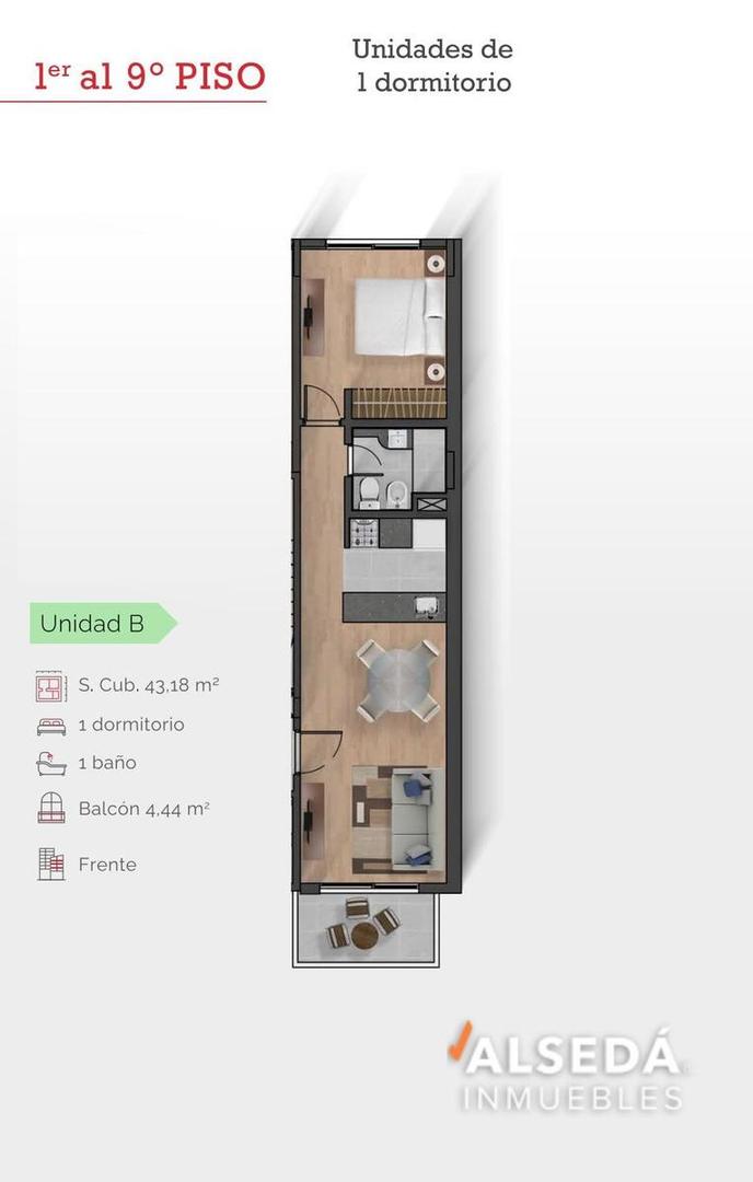 Departamento en Venta en Abasto, USD 68.097
