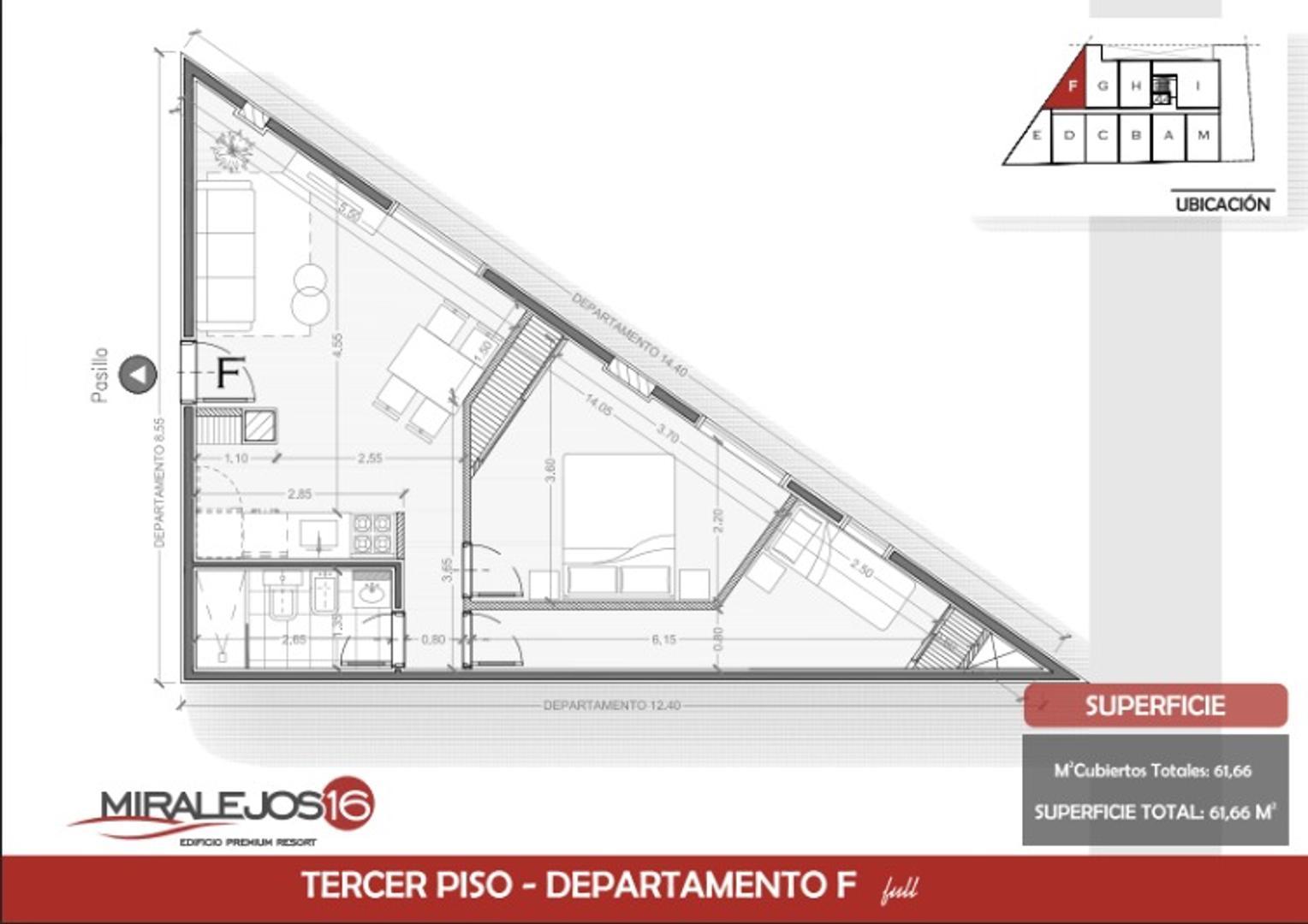 Departamento en Venta de 3 ambientes