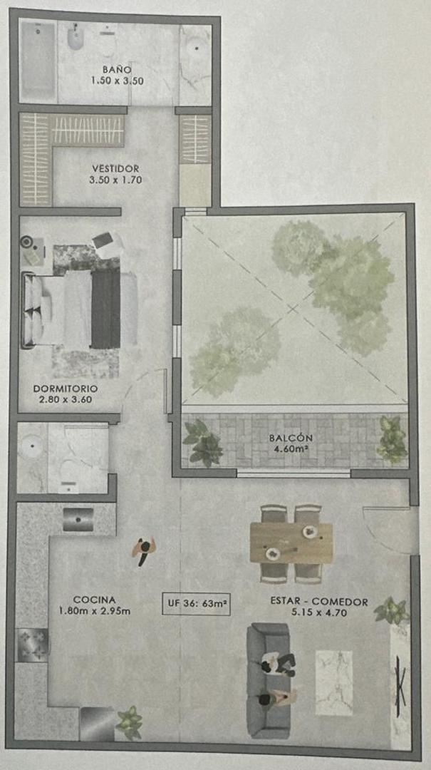 Departamento en Venta de 2 ambientes