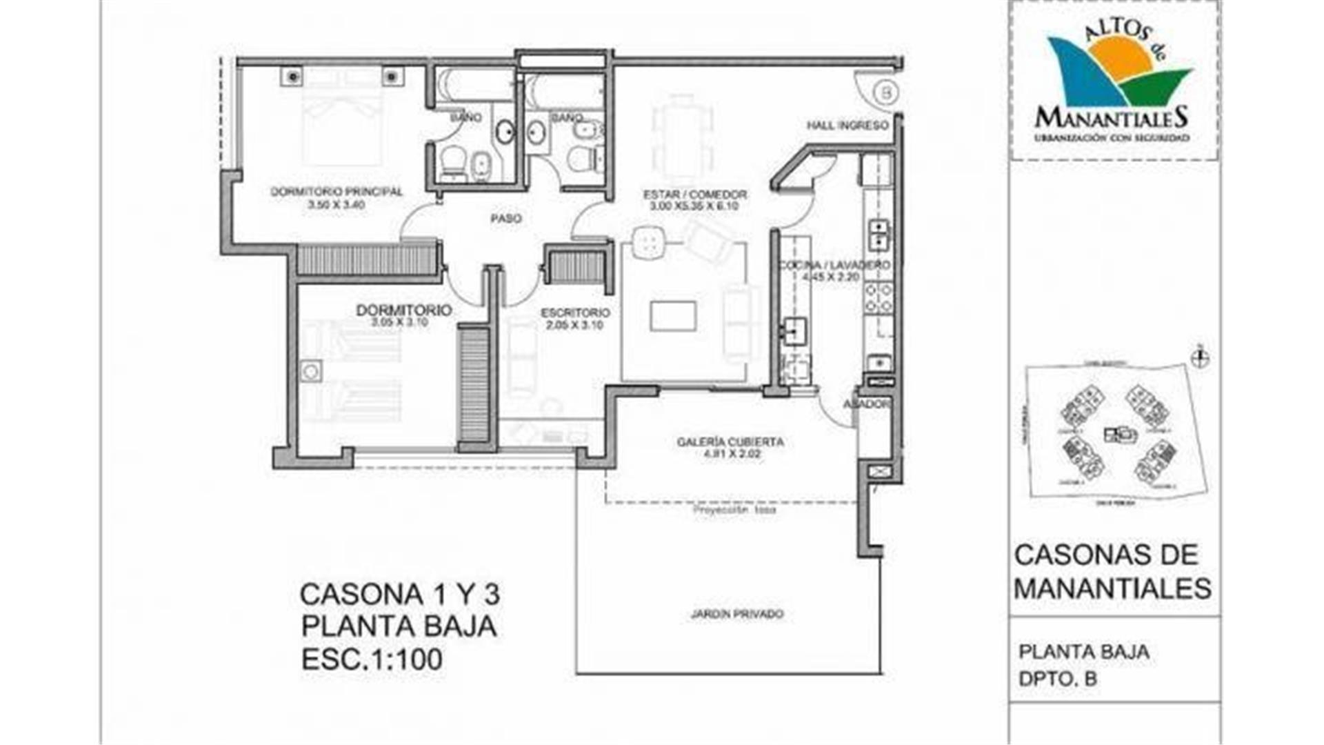 OPORTUNIDAD- CASONAS DE MANANTIALES - DPTOS DE 1 - 2 y 3 DOR