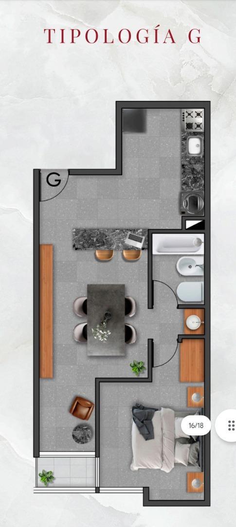 Departamento en Venta de 1 dormitorio