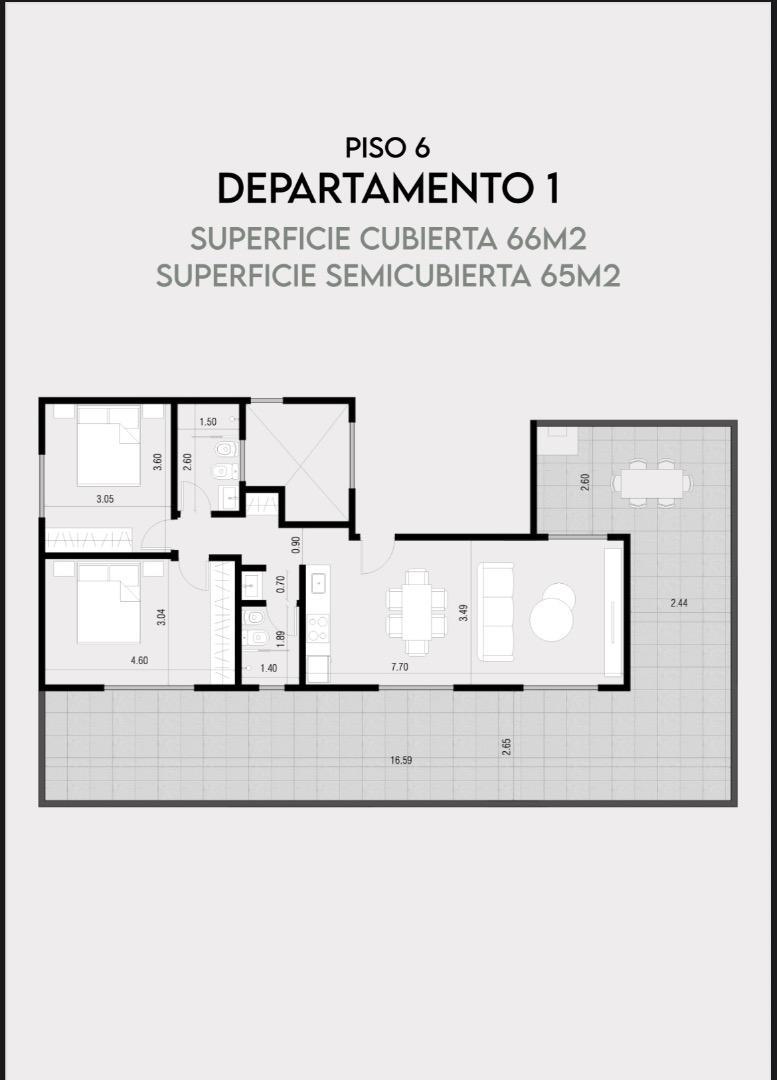 Departamento 3 Amb en Pozo en Venta en S.A. de Padua